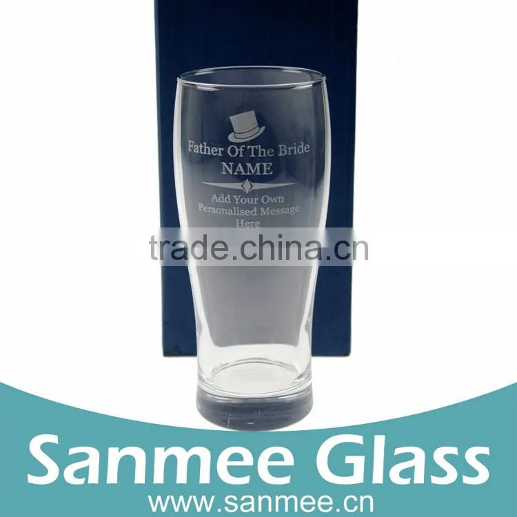 2015 New Glass Cup Gift Set Packaging Customized Pattern Beer Glass Mug