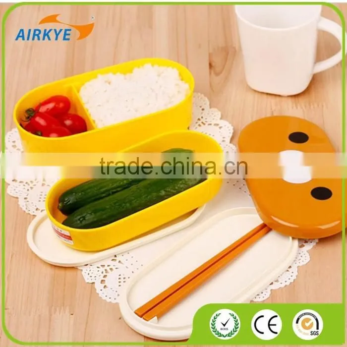 High Heat Resistance Double Layers Chopsticks Plastic Bento Lunch Box