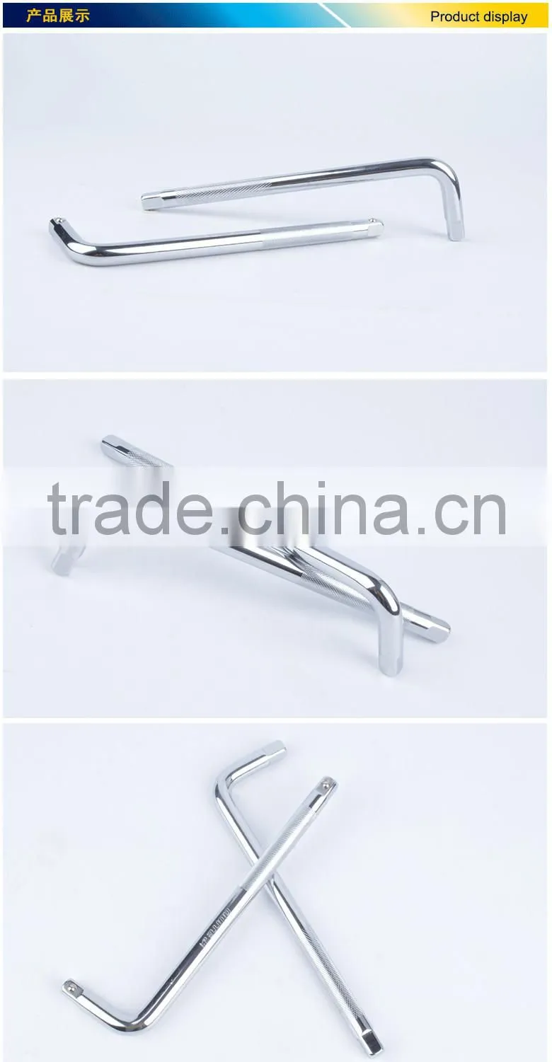 Mirror surface CR-V 12.5mm socket ben extention rod,polishing CR-V socket rod,1/2" bent extension rod