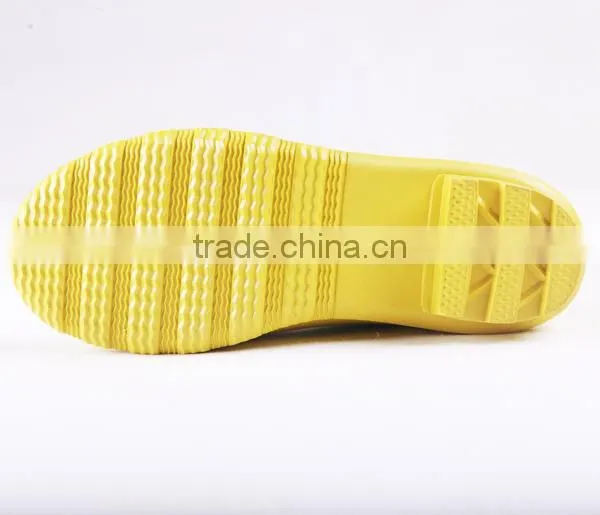 yellow pattern knee rubber rain boots