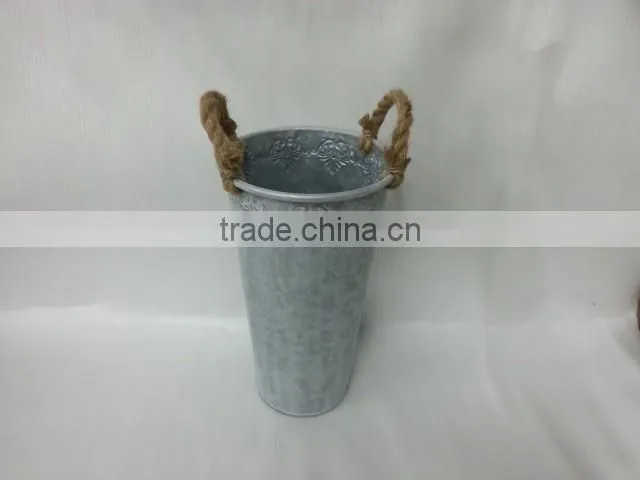 2016 New grey/white wash Metal/tin flower planter pots
