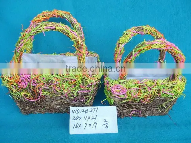 Handmade Decorative Flower Basket with handle
