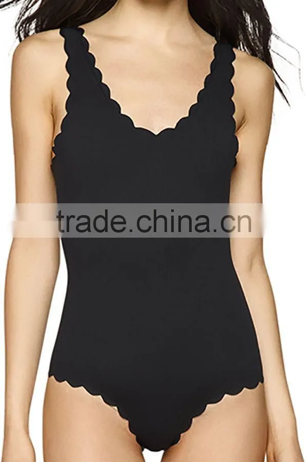 ladies black and strape one piece swimwear