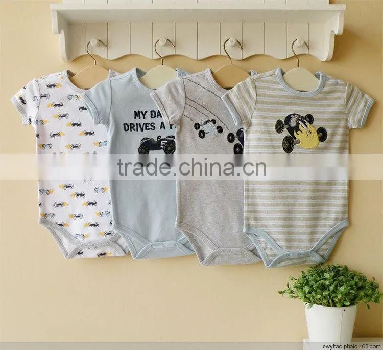 baby clothes cotton embroider short sleeve bodysuit