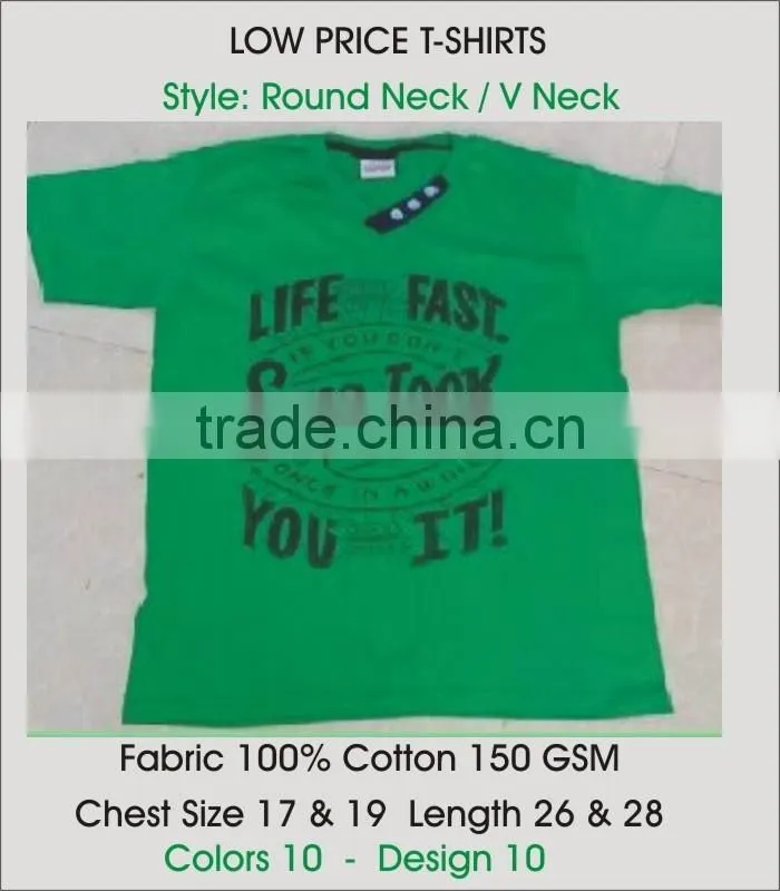 V Neck Cotton T-Shirts printed custom designs low price