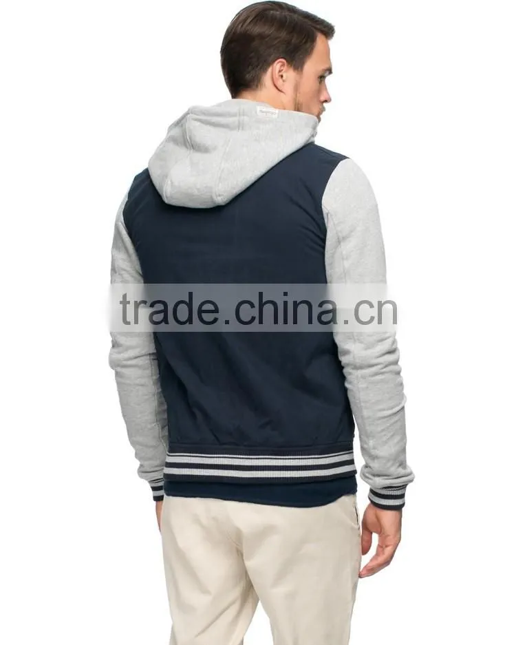 Mens ball park jacket hoodie button through hoodie 2015