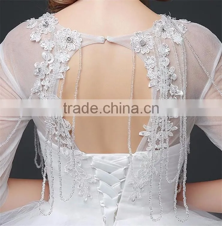 OEM Sweatheart A-line Emboridery Neckline Sexy Backless Bridal Gown Lace Wedding Dresses 2016 In Stock