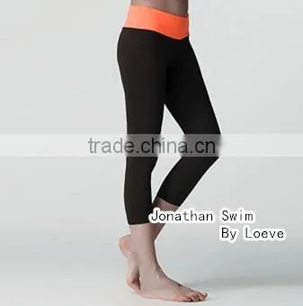 Women sports pants made of stretch nylon spandex fabric, yoga leggings for fitness wholesale