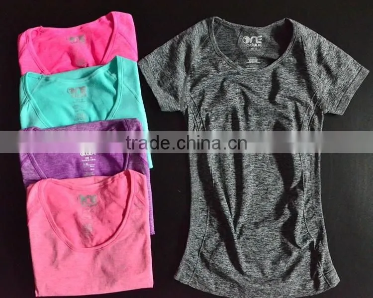 Custom Gym T shirt Compression Tights Women's Sport T-shirts Dry Quick Running Short Sleeve T-shirts Fitness Women Clothes Tees