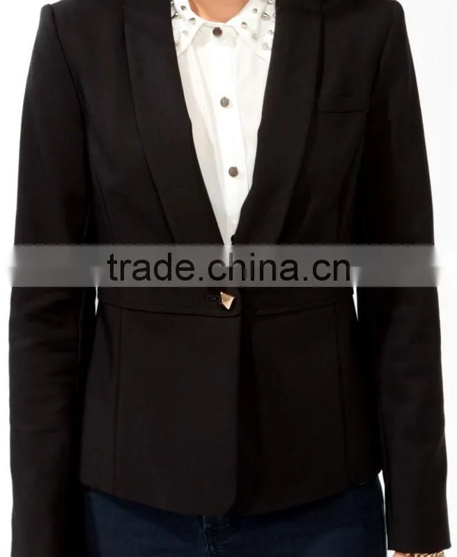 Faceted Single Button Blazer
