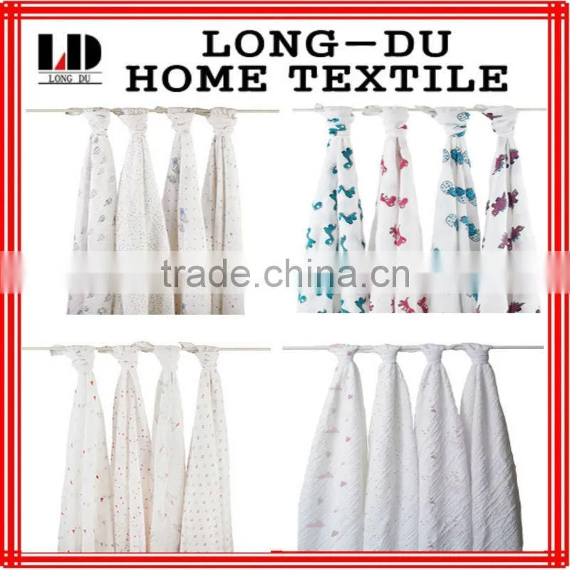 cotton printed muslin baby Throw
