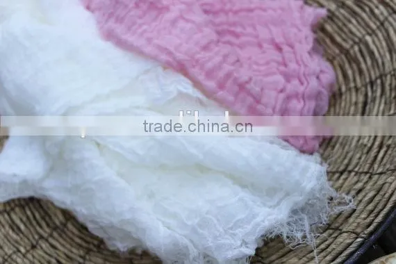 Eco-friendly Customized Baby pink and white cheesecloth photography prop baby photo prop Hand dyed christmas gift wrap