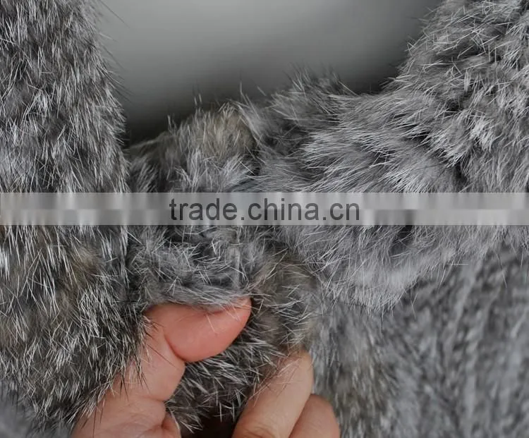 YR671 Genuine quality Women gilet rabbit fur long vest