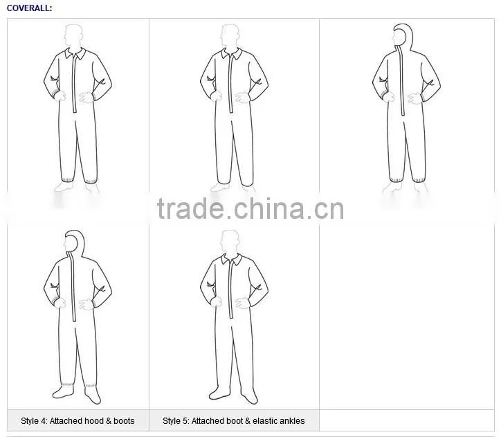 Free Sample Good Quality Disposable SMS Coveralls