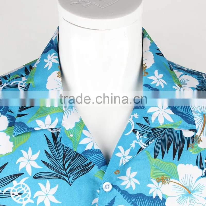 Mens beach wear printed aloha hawaiian shirts cheap