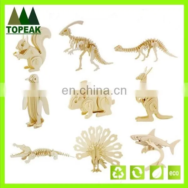 Promotional 3D Wooden Airplane shaped Puzzle model children Brain Teaser wooden puzzle