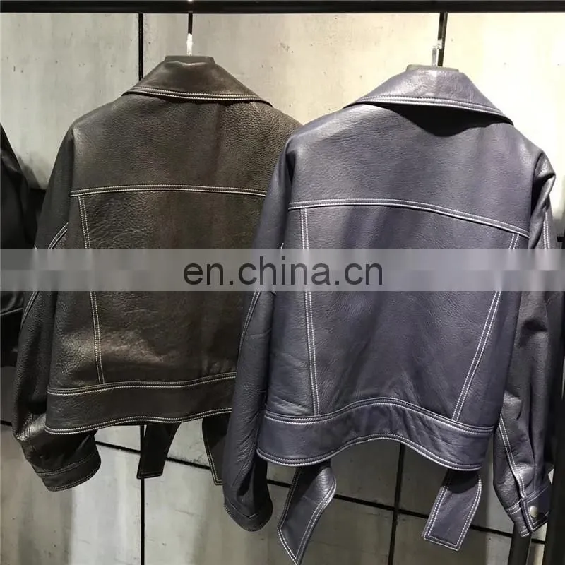 Ladies Latest Fashion Girl Casual Leather Jacket Real Women Leather Jackets