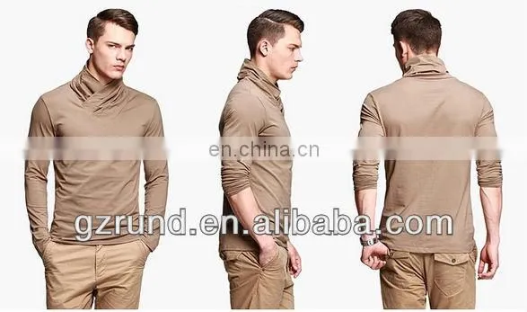 2014 new latest mens t shirts/ long-sleeved turtleneck t-shirt men t-shirt/high fashion mens clothing italian shirts with high