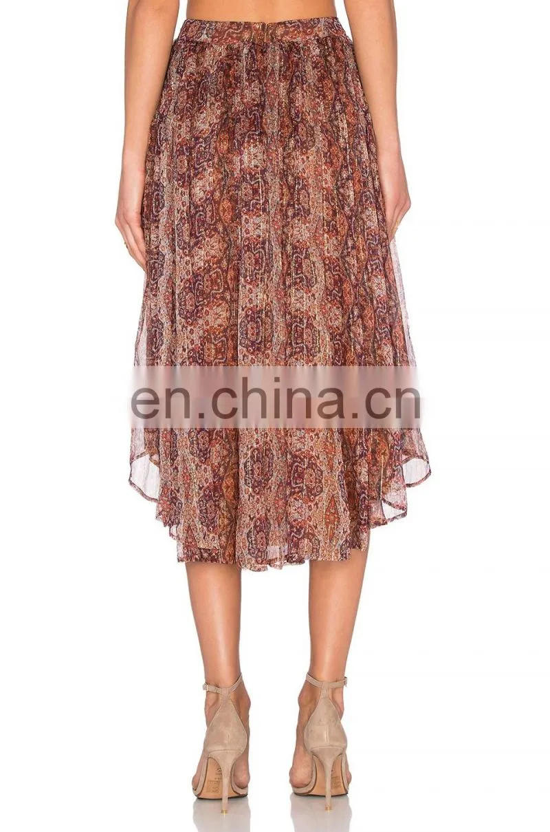 New fashion women ruffled bohemian long skirt