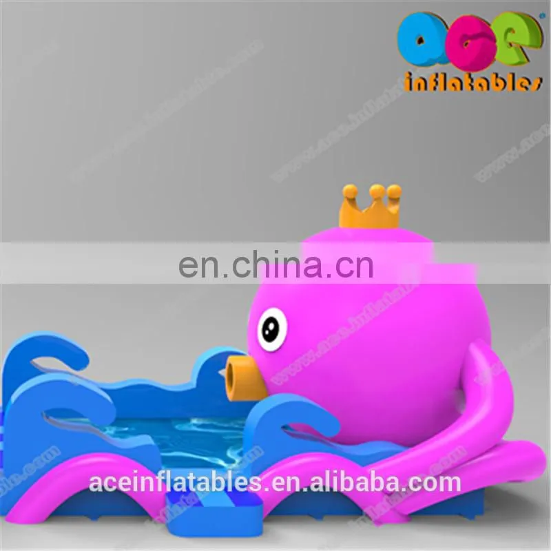 Blue inflatable waterslide, big water slides for sale