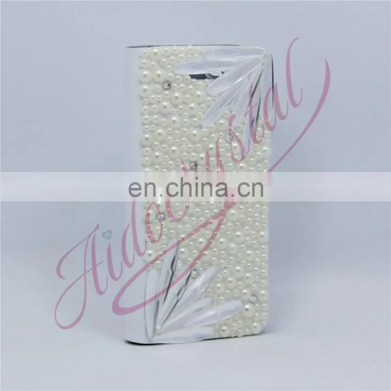Aidocrystal Pearl double white feather flower customized phone covers for Huawei P9 lite