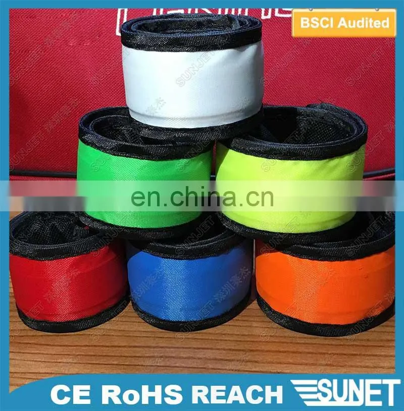 Custom logo fabric band LED lighting slap band wide slap bracelet party