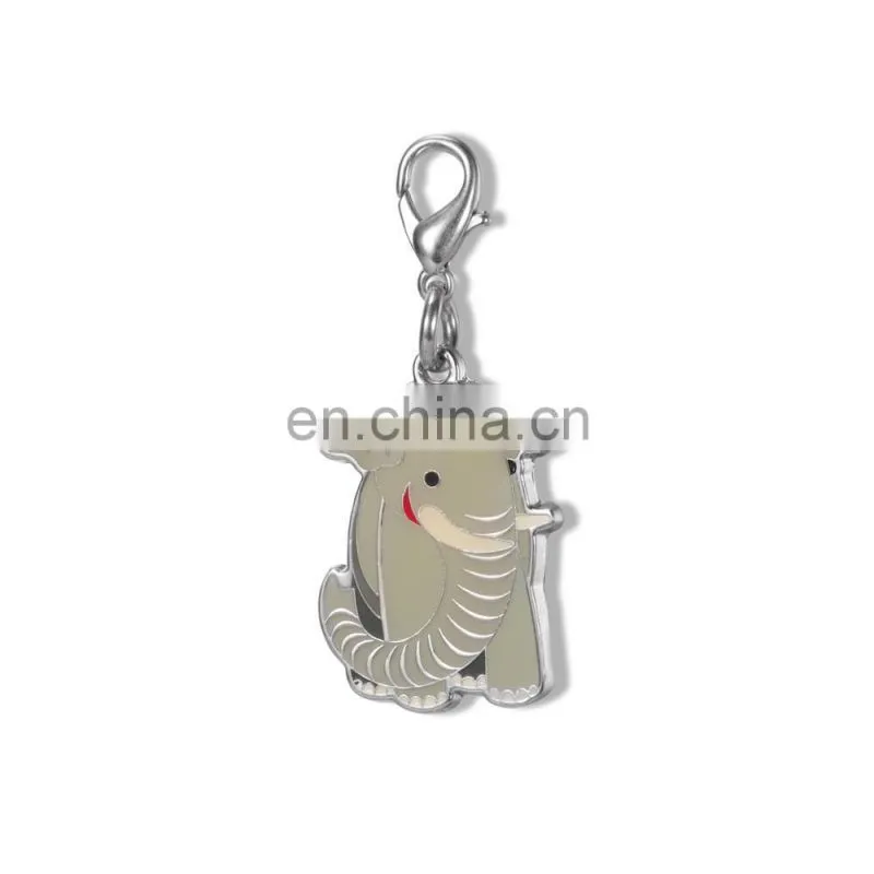 metal enamel charm, elephant shape zipper head,custom metal enamel zipper heads