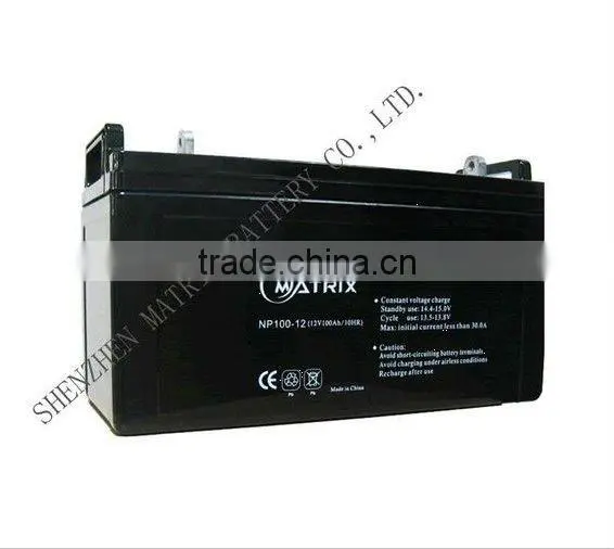 12V100Ah rechargeable storage battery