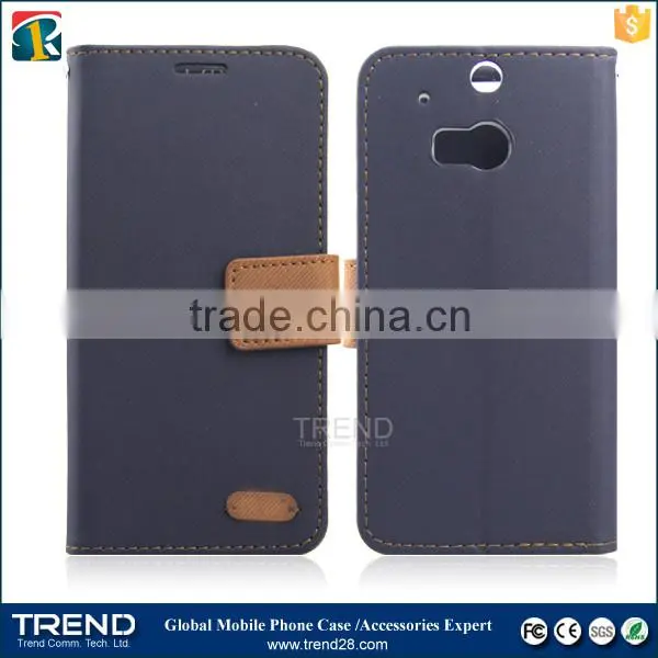 for HTC M8 china supplier wallet leather flip cover case