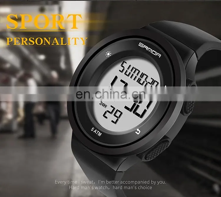 Sanda 2001 Cool Electronic Watches for Ladies Men LED Luminous Waterproof Functional Sport Digital Watch