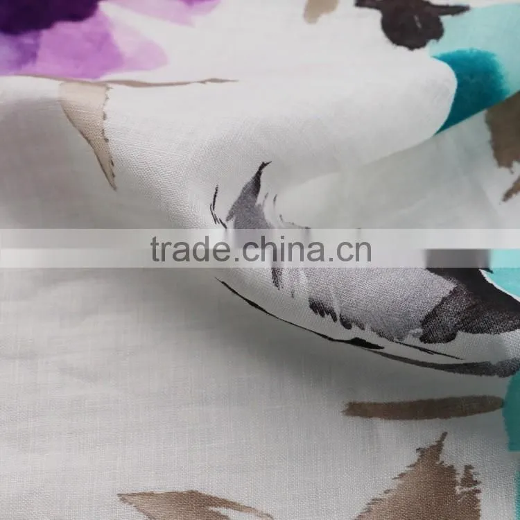 printed ink fabric,women's fashion dress fabric 2015,100% linen fabric