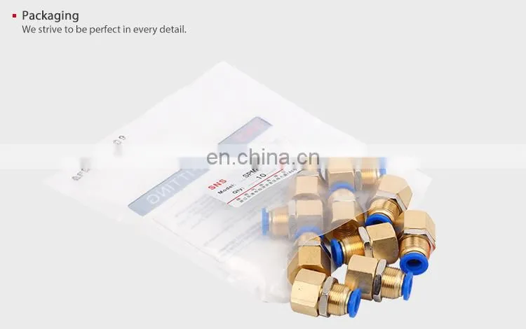 SNS SPMF Series Pneumatic Straight Female Thread Bulkhead Quick Connect Pipe Fittings Tube Joints