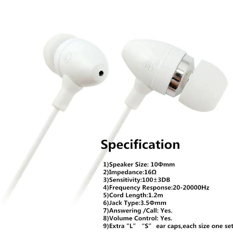 White hot sale metal headphone disposable earphones for apple ear buds