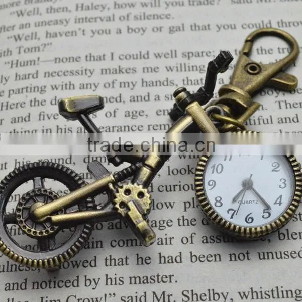 Mini Pocket Watch Bike Style Acrylic Glass Watch