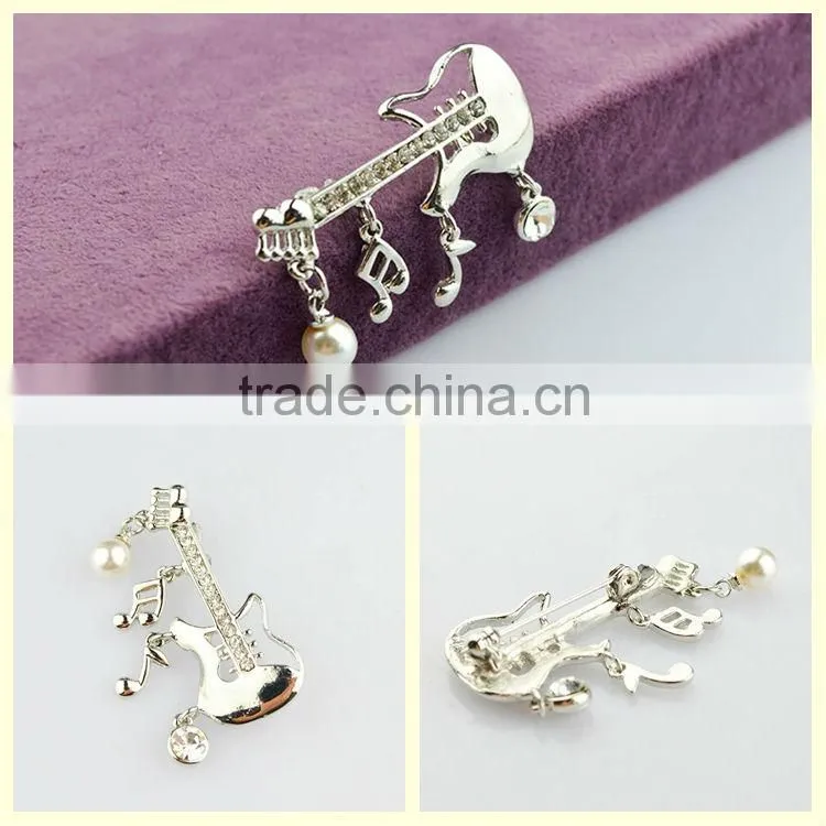 China manufacturers music note brooch music instrument brooches