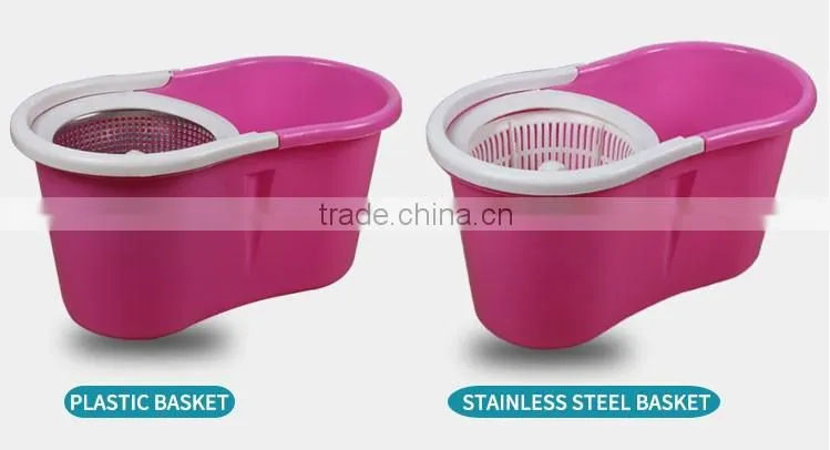 Hot selling stainless steel basket microfiber spin mop with low price