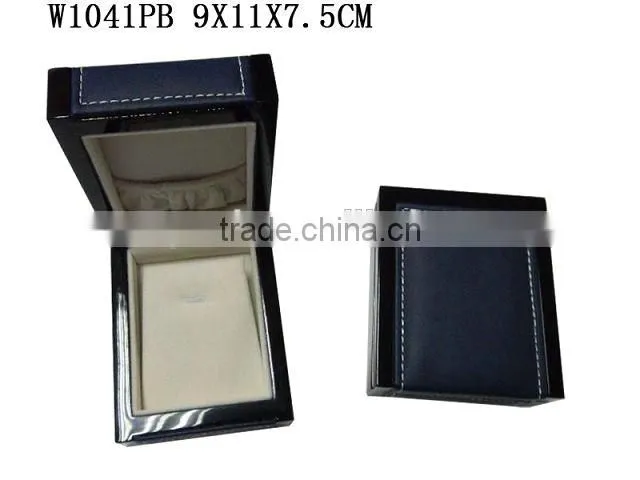 W1041RM Whosale Ring Jewelry Wooden Box High Glossy With PU leather stitching on top