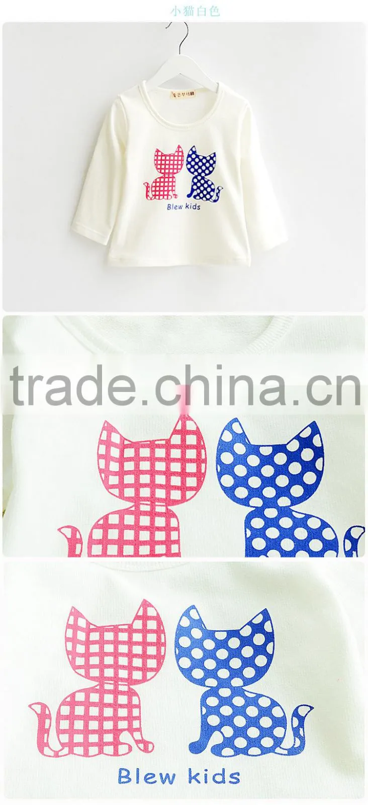 2015 infant toddler clothing kids t-shirt cute pattern printing long sleeve girls outfit tops tshirts