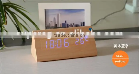 decorative table clocks Control Sensing Alarm Temp dual Display Electronic LED Clock Vintage Wooden Digital Alarm Clock