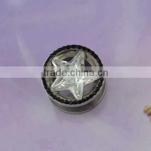 Wholesale Stainless Steel Star Zircon Threaded Screw Body Piercing Jewelry
