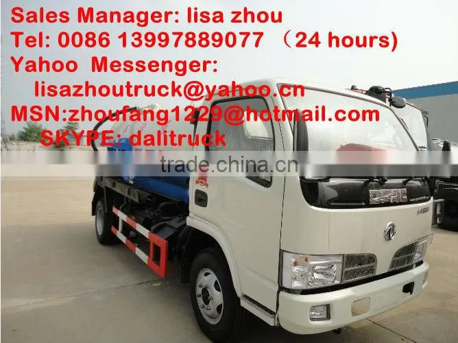 Dongfeng 5M3 sewage vaccum suction tank truck