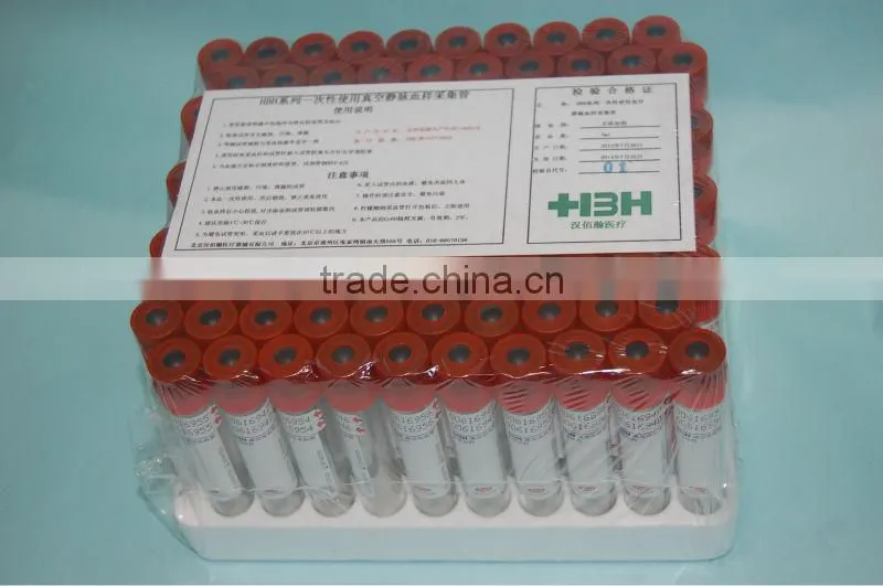 vacuum blood collection plain tube