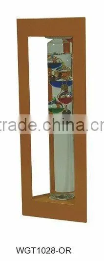 Galileo Thermometer with Wooden Frame/Different colour wooden Galileo Thermometer