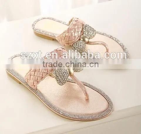 fancy women flat sandal shoes for girls women bow knot buckle flat sandal