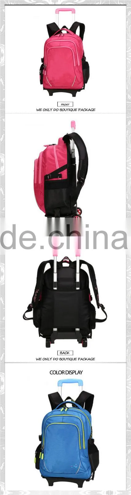 funny fashion trolley backpack trolley bag for school teens