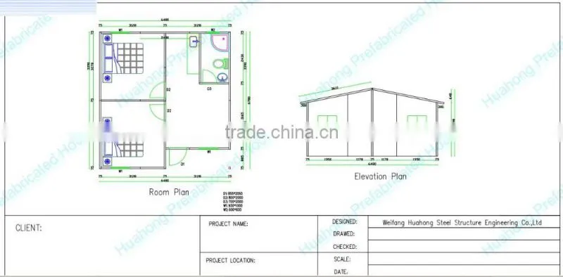 Qutalitified EPS house/light steel structure dormitory/low cost two bedroom