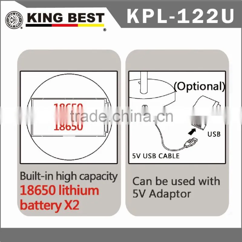 KING BEST Multifunction Rechargeable Desk Reading Lamp 180 Degree Rotation Emergency Light