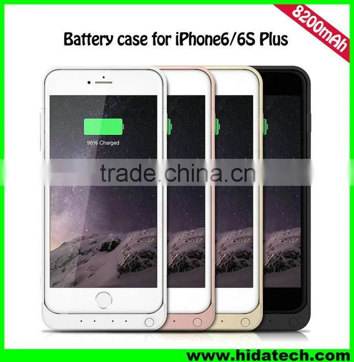 Hot Selling 8200mah Battery Power Case for iPhone 6 iPhone 6 Plus Backup Battery Phone Case