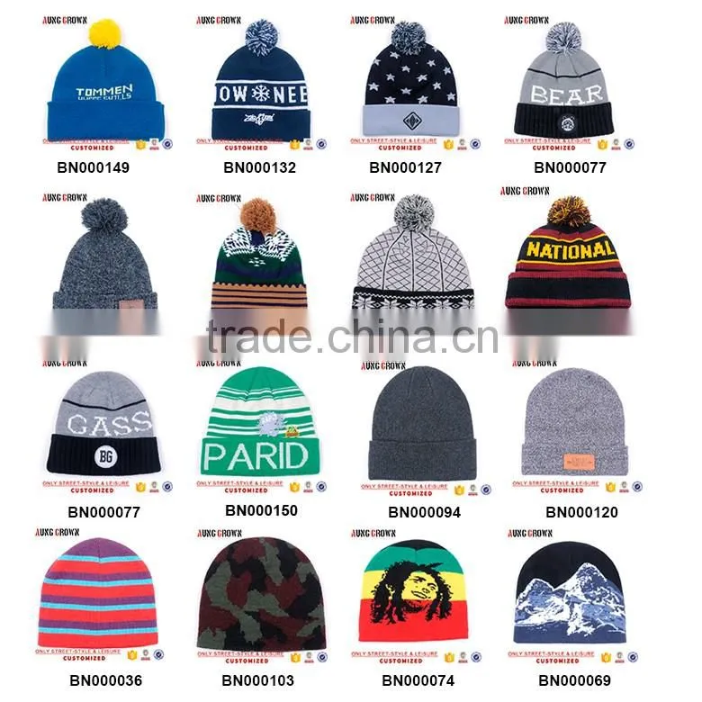 custom knit beanie hat no pom