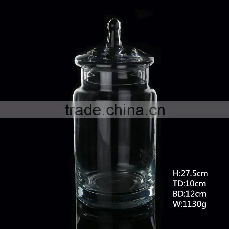Handmade Storage Jar/Popular Glass Storage Jar with Lid